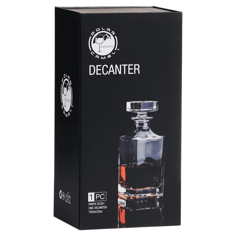 (image for) 750ml Square Glass Decanter with Gift Box