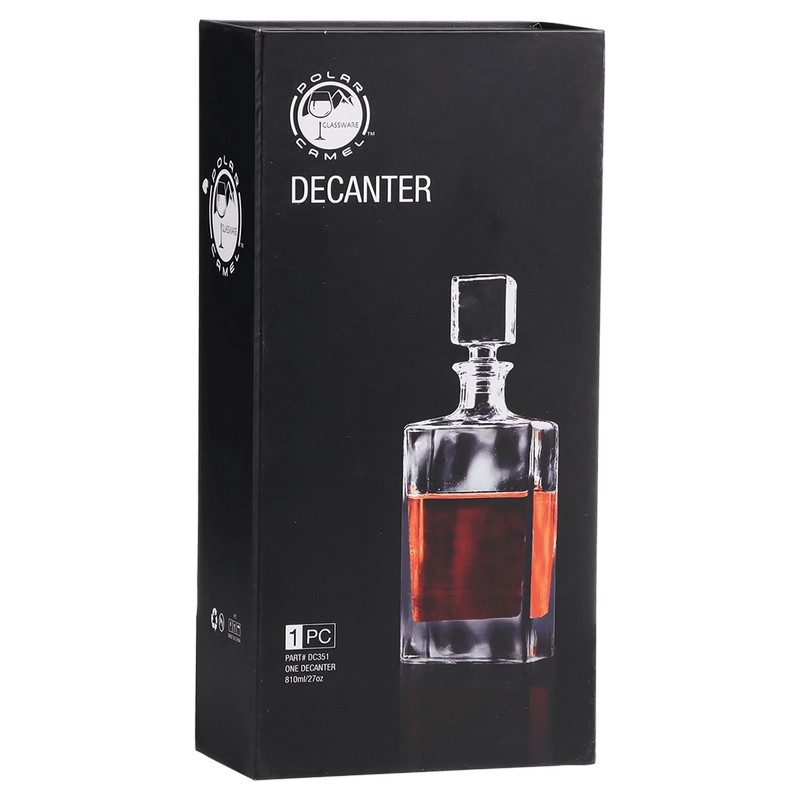 (image for) 810ml Rectangle Glass Decanter with Gift Box