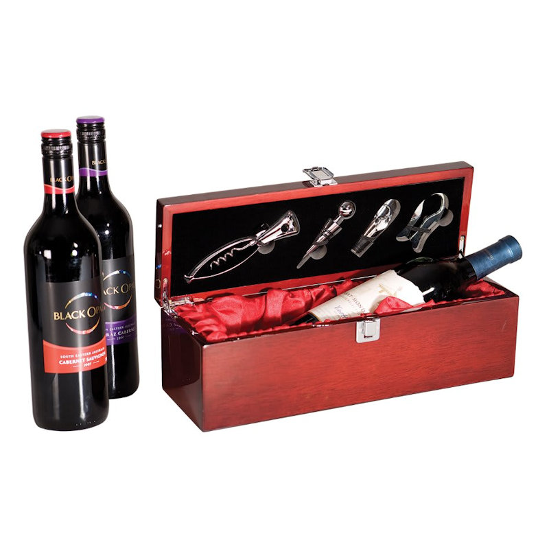 (image for) Rosewood Piano Finish Single Wine Box with Tools